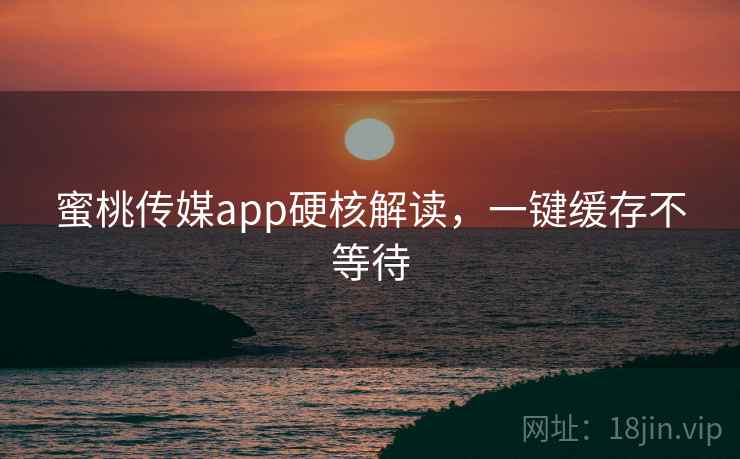 蜜桃传媒app硬核解读，一键缓存不等待