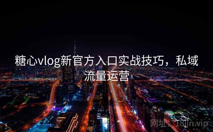 糖心vlog新官方入口实战技巧，私域流量运营